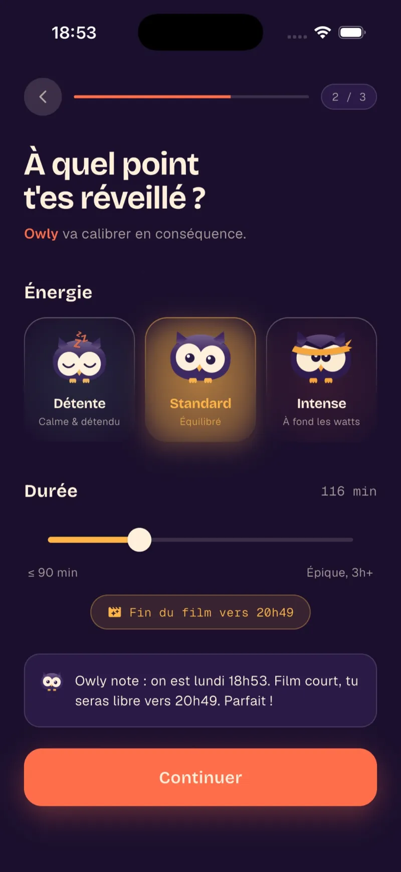 Choosing energy level and runtime