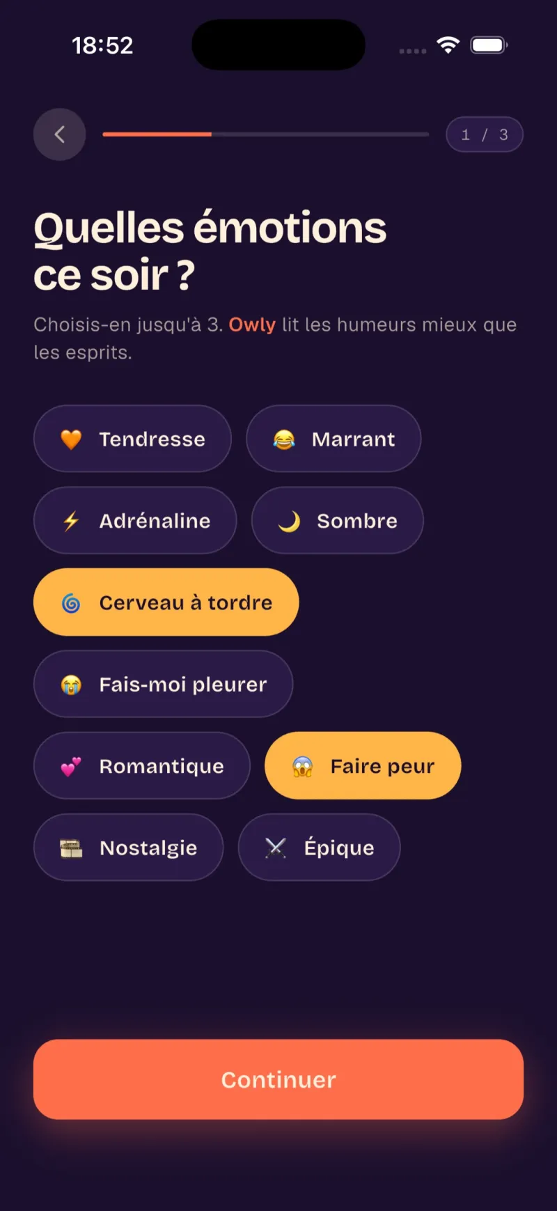 Quiz — what do you want to feel tonight