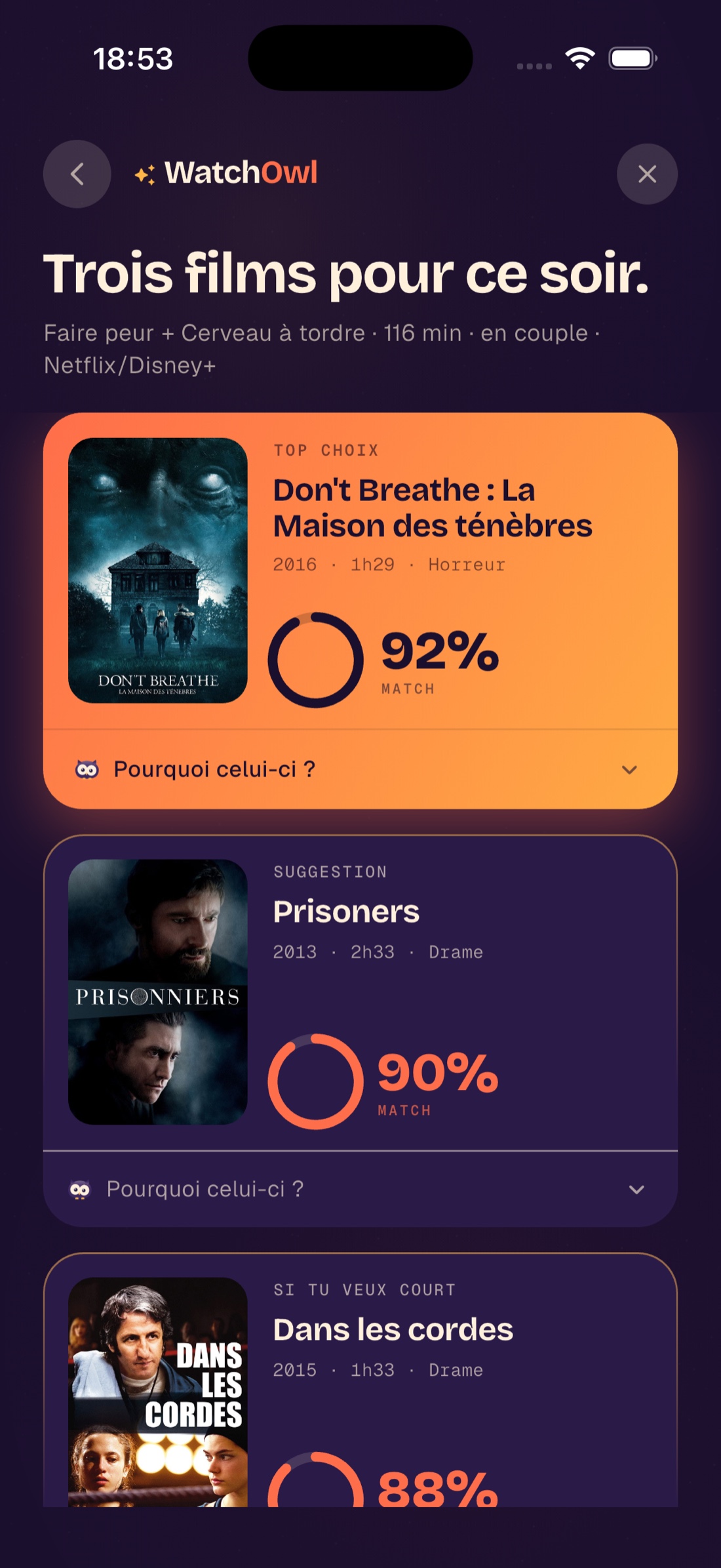 WatchOwl — Trois films pour ce soir